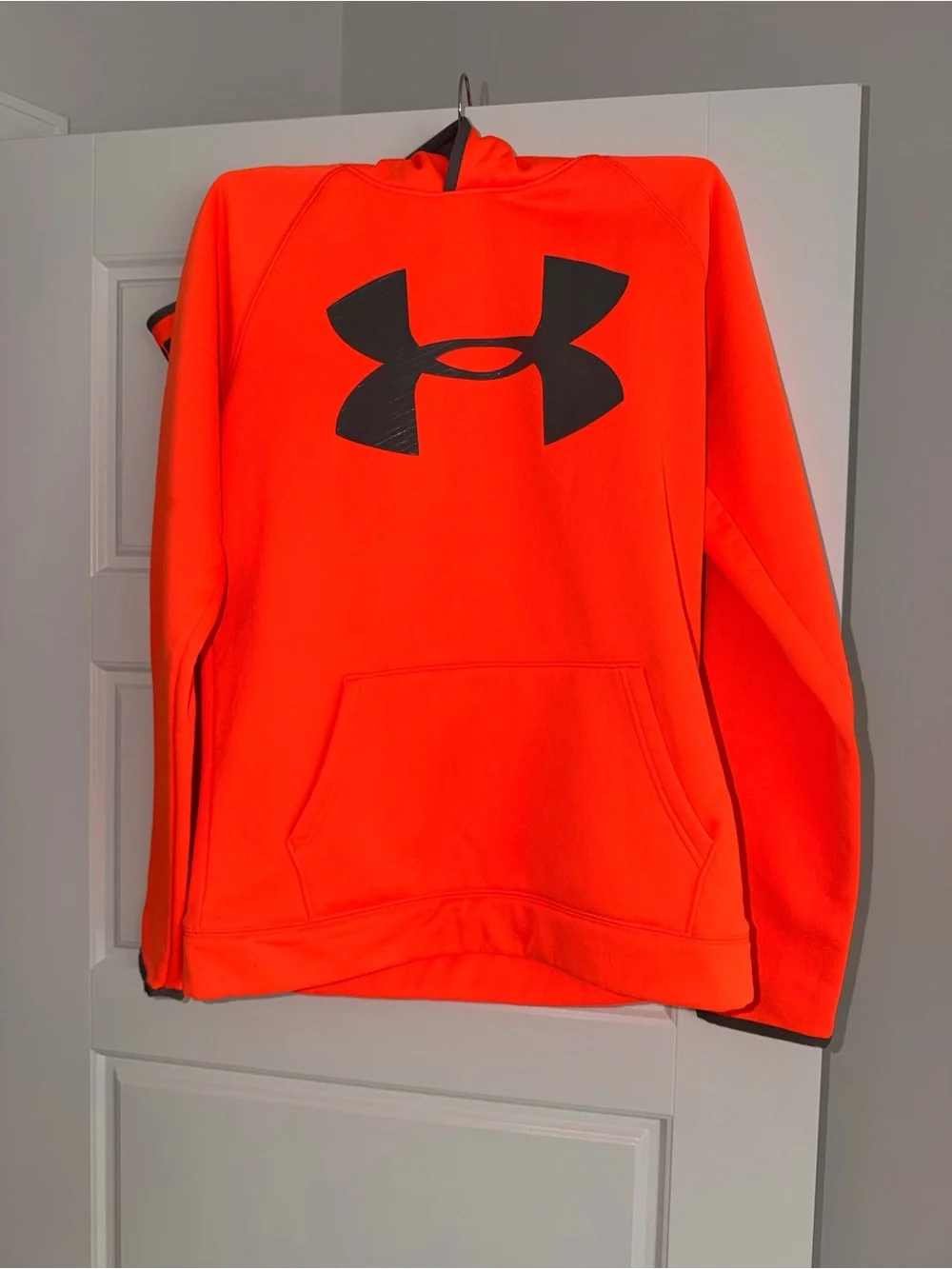 Under Armour Neon Orange Hoodie with Black Logo
